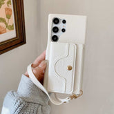 Brieftaschen-Telefonhülle mit Schlüsselband und Spiegel für die iPhone 15-Serie