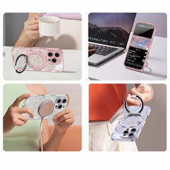 Rose Pink Wavy Shell Texture Rabbit Magsafe (Magnetic) Stand Phone Case for iPhone 12 Series Rose Pink Wavy Shell Texture Rabbit Magsafe (Magnetic) Stand Phone Case for iPhone 12 Series