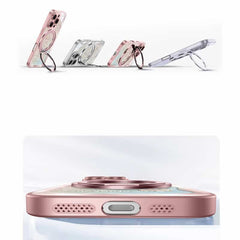 Rose Pink Wavy Shell Texture Rabbit Magsafe (Magnetic) Stand Phone Case for iPhone 12 Series Rose Pink Wavy Shell Texture Rabbit Magsafe (Magnetic) Stand Phone Case for iPhone 12 Series