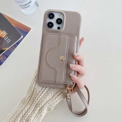 Wallet Phone Case with Lanyard and Mirror for iPhone 12 Series