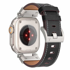 Mech Style Stainless Steel and Leather Strap