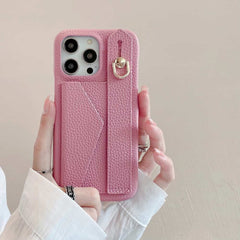 Wallet Card Holder Phone Case with Wrist Strap for iPhone 14 Series