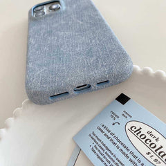 Denim Texture Leather Phone Case for iPhone 16 Series