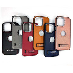 Leather Stand Protective Phone Case for iPhone 15 Series