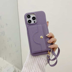 Wallet Phone Case with Lanyard and Mirror for iPhone 13 Series