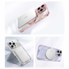 Rose Pink Wavy Shell Texture Rabbit Magsafe (Magnetic) Stand Phone Case for iPhone 16 Series