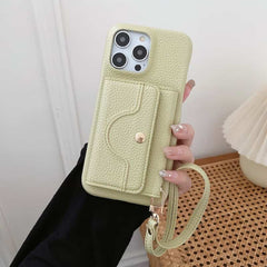 Wallet Phone Case with Lanyard and Mirror for iPhone 13 Series