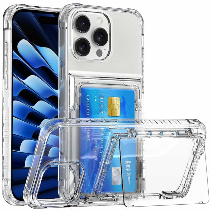 Transparent Card Holder Phone Case for iPhone 12 Series